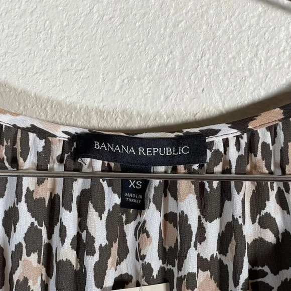 Banana‎ Republic Leopard Full Length Long Sleeve Dress XS Petite - Picture 3 of 9